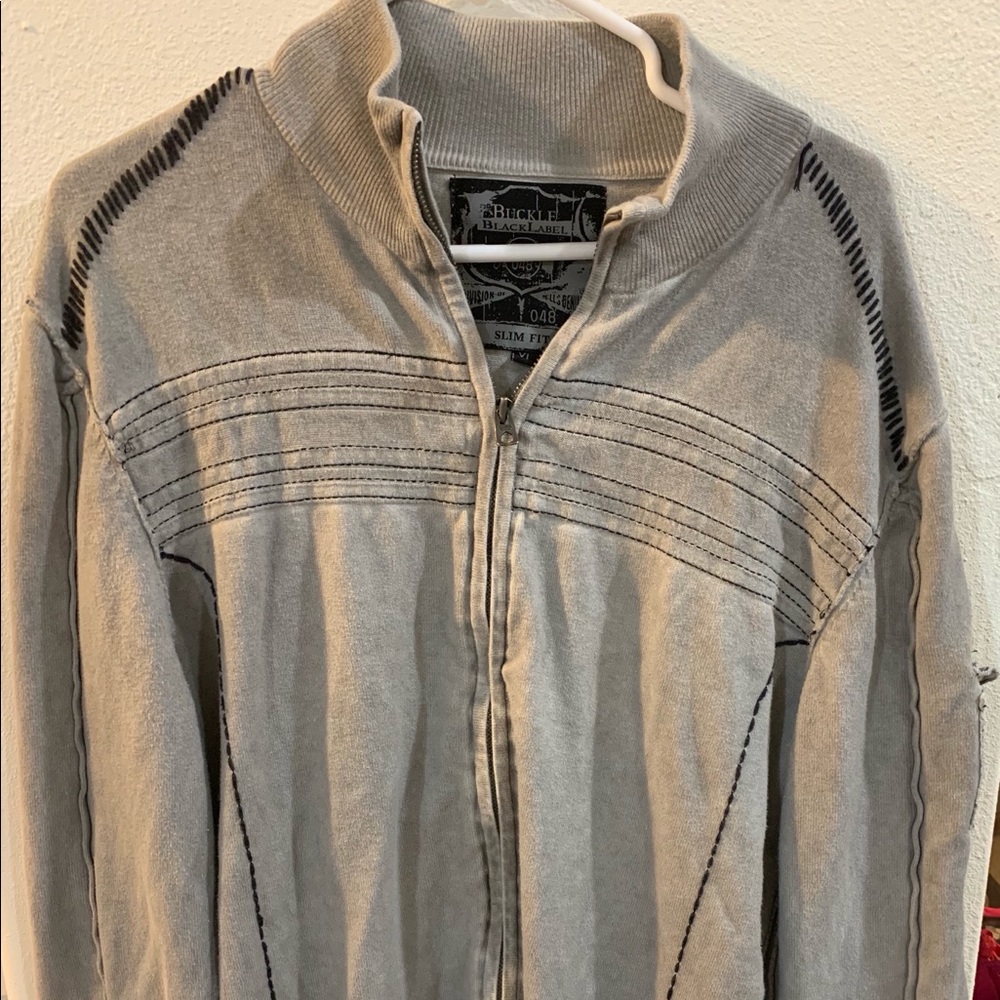 Buckle Zip Sweater Jacket